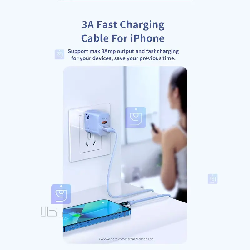 کابل شارژ سریع لایتنینگ 3 آمپر مک‌دودو CA-191 | فارس کالا