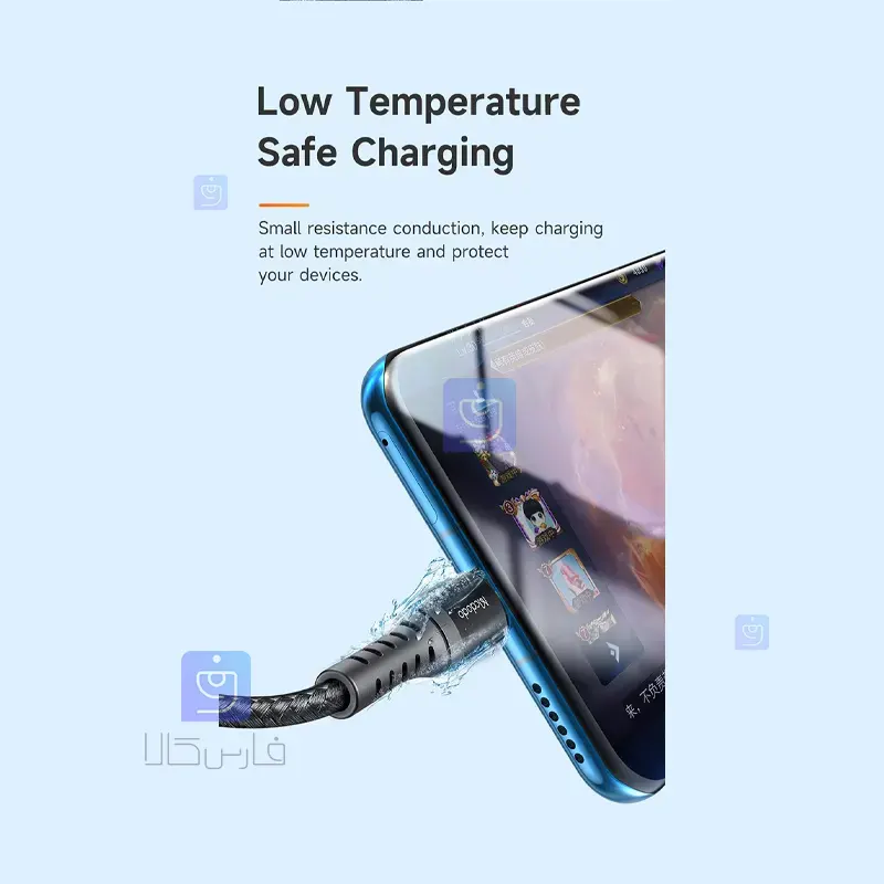 کابل شارژ سریع USB به تایپ سی مدل MCDODO CA-2271 MCDODO CA 2271 USB to Type C Fast Charging Cable 1 4 کابل شارژ سریع USB-A به Type-C مکدودو CA-2271 | فارس کالا