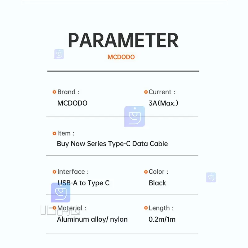 کابل شارژ سریع USB-A به Type-C مک‌دودو CA-2271 | فارس کالا