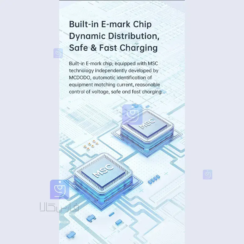 کابل شارژ سریع تایپ سی به تایپ سی 100 واتی مک دودو مدل MCDODO CA-2841 MCDODO CA 2841 100W Type C Fast Charging Cable 6 کابل شارژ هوشمند تایپ سی 100 وات مکدودو CA‑2841 | فارس کالا