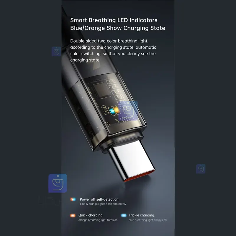 کابل شارژ سریع تایپ سی به تایپ سی 100 واتی مک دودو مدل MCDODO CA-2841 MCDODO CA 2841 100W Type C Fast Charging Cable 7 کابل شارژ هوشمند تایپ سی 100 وات مکدودو CA‑2841 | فارس کالا