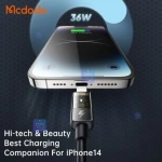 کابل شارژ هوشمند تایپ سی به لایتنینگ 36 واتی مک‌دودو مدل MCDODO CA-3161