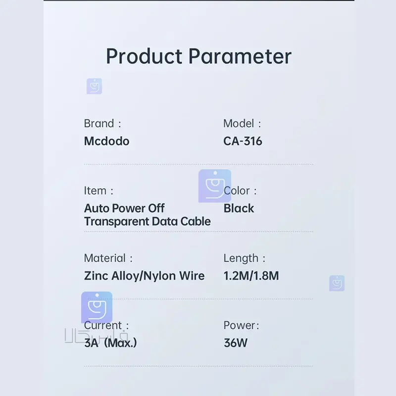 کابل شارژ Type-C به لایتنینگ 36W مک‌دودو CA-3161 | فارس کالا