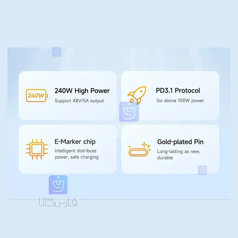 کابل شارژ تایپ‌سی 240 وات مک‌دودو MCDODO CA-3310 | فارس کالا