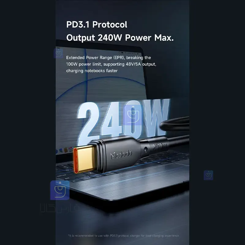 کابل شارژ تایپ‌سی 240 وات مک‌دودو MCDODO CA-3310 | فارس کالا