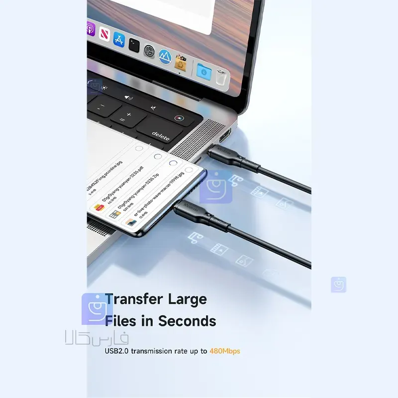 کابل شارژ سریع تایپ سی به تایپ سی 240 واتی مدل MCDODO CA-3311 MCDODO CA 3311 240W Type C Fast Charging Cable 1 12 کابل شارژ تایپسی 240W مکدودو مدل CA-3311 | فارس کالا