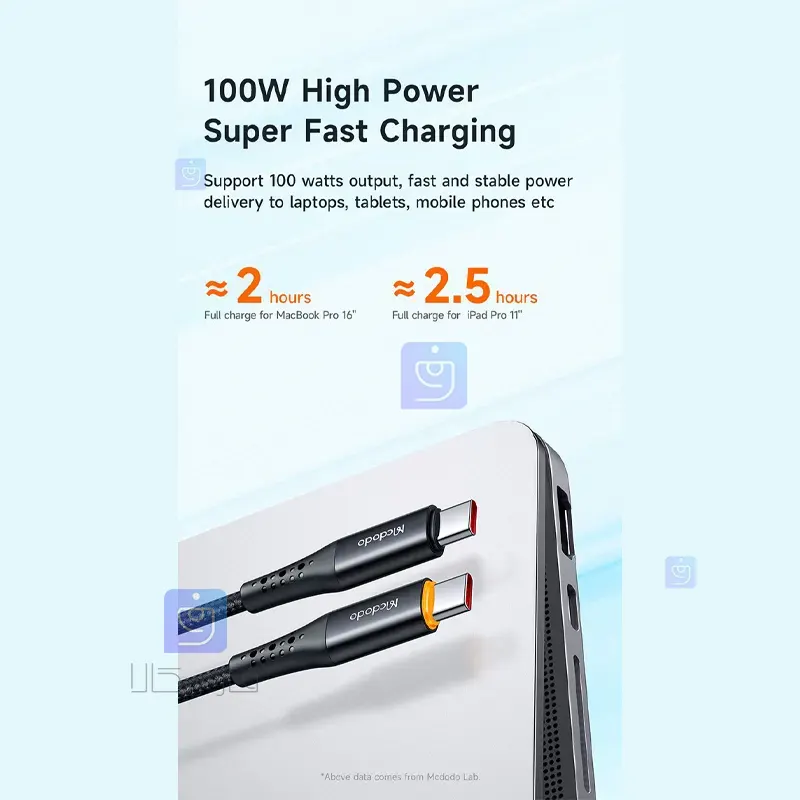 کابل شارژ قطع کن دار تایپ سی به تایپ سی 100 واتی مدل MCDODO CA-3461 MCDODO CA 3461 100W Type C Charging Cable 91 کابل شارژ تایپ سی به تایپ سی مک دودو مدل CA-3461 | فارس کالا