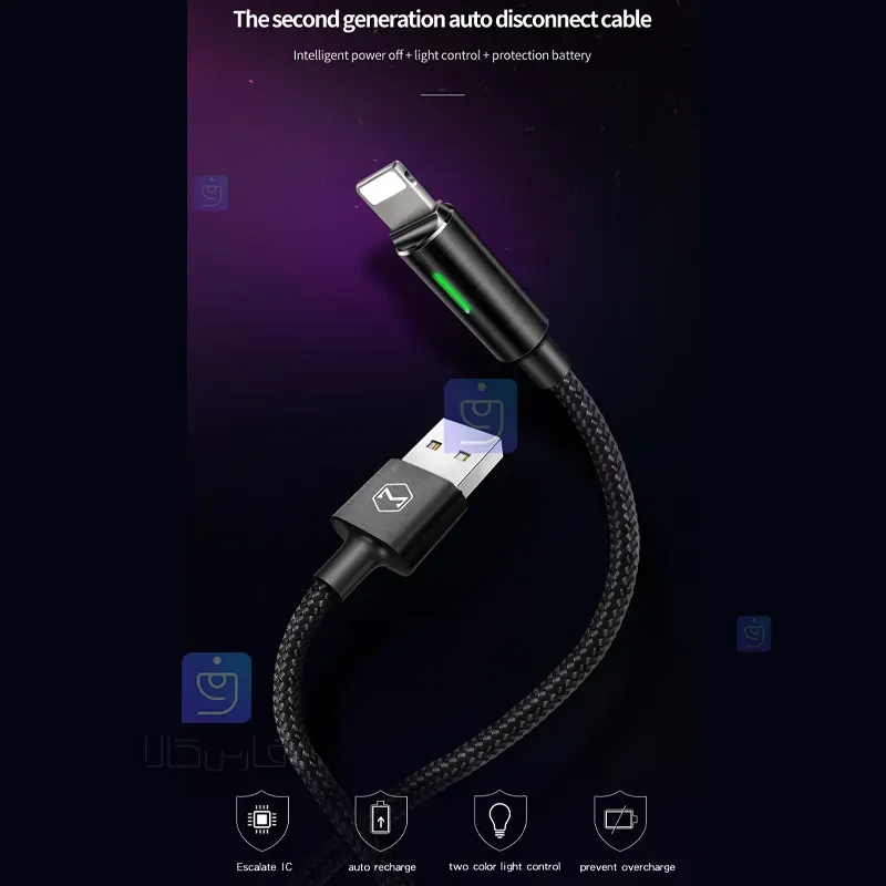 کابل شارژ لایتنینگ قطع کن دار مکدودو مدل MCDODO CA-4600 MCDODO CA 4600 Lightning Fast Charging Cable with Disconnector 1 1 کابل شارژ لایتنینگ قطعکندار مکدودو CA-4600 | فارس کالا