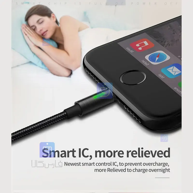 کابل شارژ لایتنینگ قطع کن دار مکدودو مدل MCDODO CA-4600 MCDODO CA 4600 Lightning Fast Charging Cable with Disconnector 1 4 کابل شارژ لایتنینگ قطعکندار مکدودو CA-4600 | فارس کالا