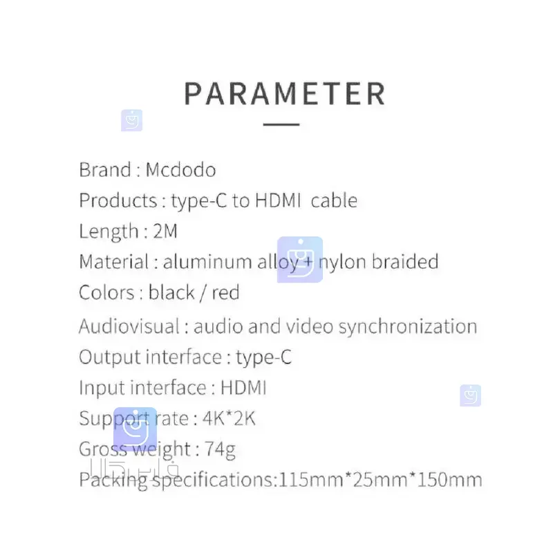 کابل تبدیل انتقال تصویر تايپ سی به HDMI مدل MCDODO CA-5880 MCDODO CA 5880 Type C Video Transmission Conversion Cable 4 کابل انتقال تصویر تایپسی به HDMI مکدودو CA-5880 |فارس کالا