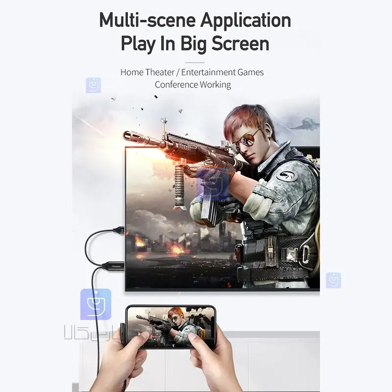 کابل تبدیل انتقال تصویر لایتنینگ به HDMI مدل MCDODO CA-6400 MCDODO CA 6400 Lightning Video Transmission Conversion Cable 3 کابل تبدیل لایتنینگ به HDMI مکدودو مدل CA-6400 | فارس کالا
