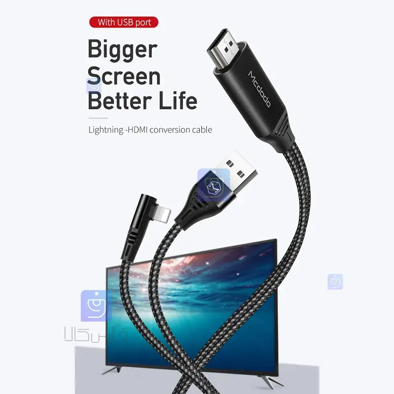 کابل تبدیل انتقال تصویر لایتنینگ به HDMI مدل MCDODO CA-6400 MCDODO CA 6400 Lightning Video Transmission Conversion Cable 4 کابل تبدیل لایتنینگ به HDMI مکدودو مدل CA-6400 | فارس کالا