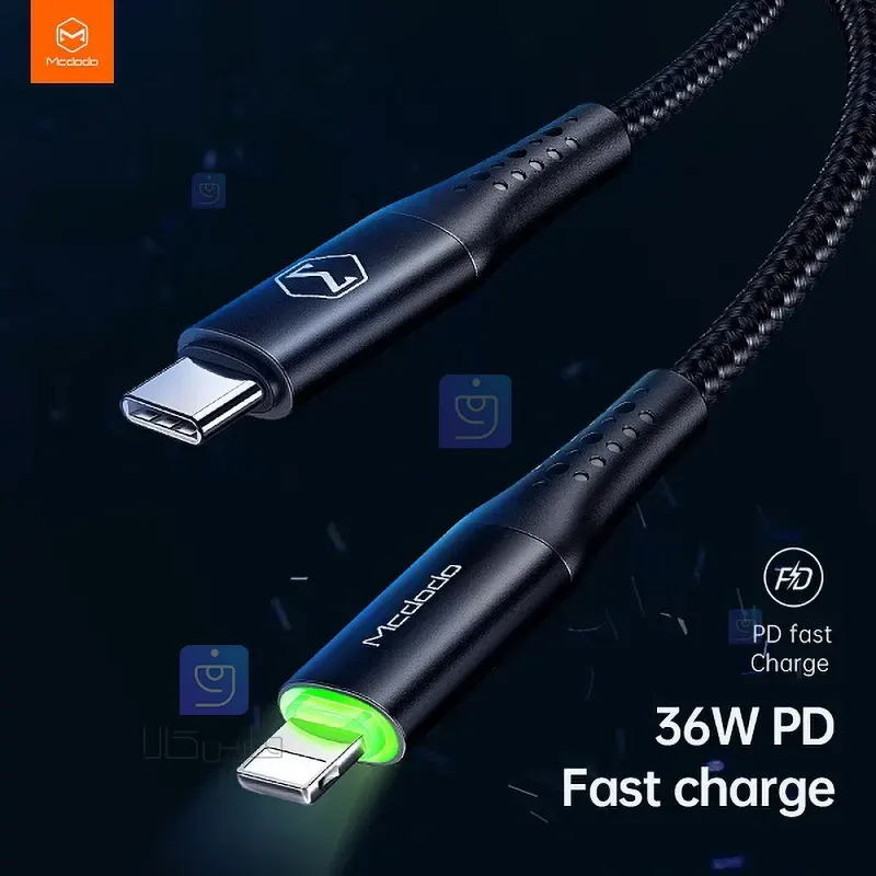 کابل شارژ هوشمند تایپ سی به لایتنینگ مکدودو مدل MCDODO CA-7360 MCDODO CA 7360 Type C Smart Charging Cable 1 2 کابل شارژ هوشمند تایپسی به لایتنینگ CA-7360 | فارس کالا