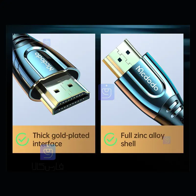 کابل انتقال تصویر HDMI مکدودو مدل MCDODO CA-8430 MCDODO CA 8430 HDMI Video Transmission Cable 2 1 کابل انتقال تصویر HDMI کیفیت 8K مکدودو CA-8430 | فارس کالا
