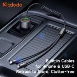 شارژر فندکی 2پورت+2کابل متصل 120وات مدل MCDODO CC-0370