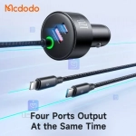 شارژر فندکی 2پورت+2کابل متصل 120وات مدل MCDODO CC-0370