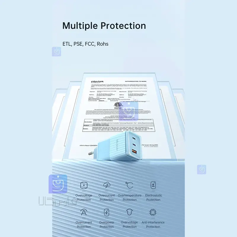 شارژر دیواری مینی 3 پورت 67W مک‌دودو CH-150 GAN5 | فارس کالا