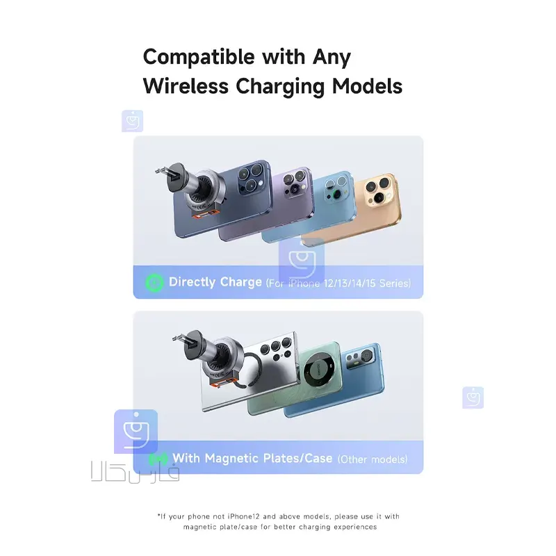 هولدر دریچه کولری+شارژر وایرلس 15 وات مکدودو مدل MCDODO CH-3000 MCDODO CH 3000 Air Conditioner Valve Holder 1 10 هولدر دریچه کولری+شارژر وایرلس مکدودو CH-3000 | فارس کالا
