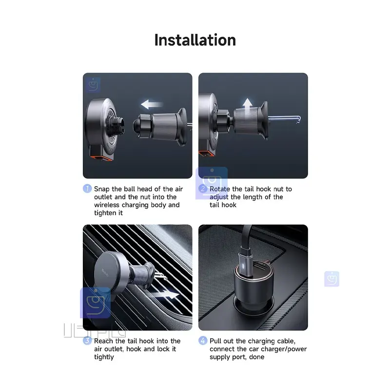 هولدر دریچه کولری+شارژر وایرلس 15 وات مکدودو مدل MCDODO CH-3000 MCDODO CH 3000 Air Conditioner Valve Holder 1 12 هولدر دریچه کولری+شارژر وایرلس مکدودو CH-3000 | فارس کالا