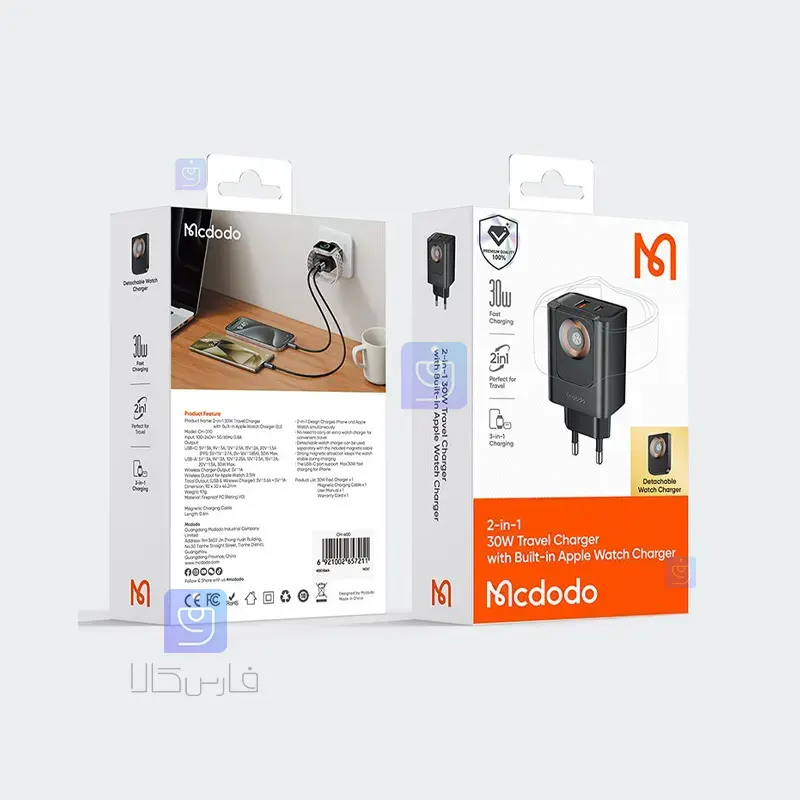 آداپتور شارژ+شارژر وایرلس اپل واچ مک‌دودو CH-3700 |فارس کالا