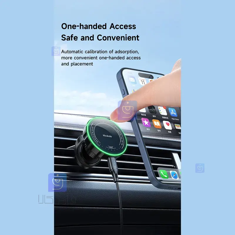 هولدر دریچه کولری+شارژر وایرلس 15وات مدل MCDODO CH-5120 MCDODO CH 5120 Air Conditioner Vent Holder Wireless Charger 17 هولدر دریچه کولری و شارژر وایرلس مکدودو CH-5120 | فارس کالا