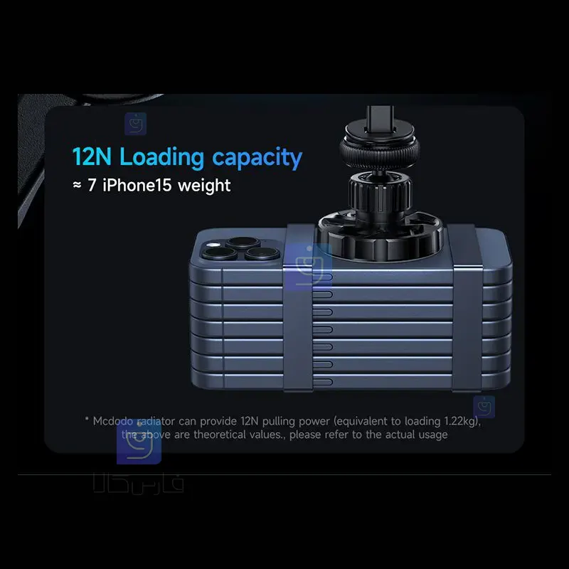 هولدر دریچه کولری+شارژر وایرلس 15وات مدل MCDODO CH-5120 MCDODO CH 5120 Air Conditioner Vent Holder Wireless Charger 5 هولدر دریچه کولری و شارژر وایرلس مکدودو CH-5120 | فارس کالا