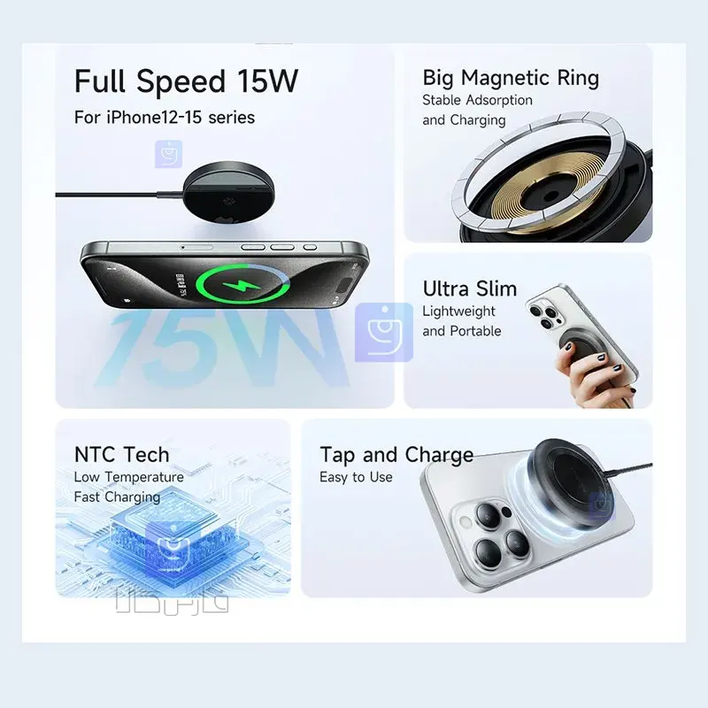 شارژر وایرلس مگنتی 15 وات مک‌دودو مدل CH-5490 | فارس کالا