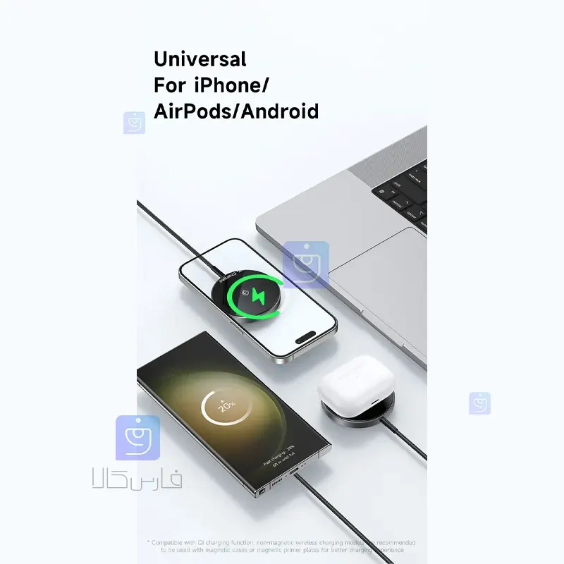 شارژر وایرلس مگنتی 15 وات مک‌دودو مدل CH-5490 | فارس کالا