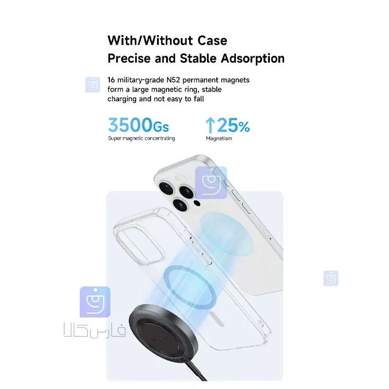 شارژر وایرلس مگنتی 15 وات مک‌دودو مدل CH-5490 | فارس کالا