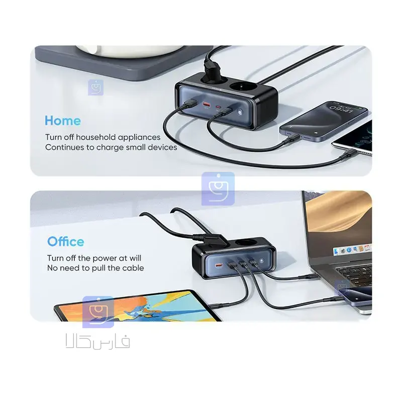 آداپتور و چندراهی شارژ 70 وات مک‌دودو CH-4610 | فارس کالا