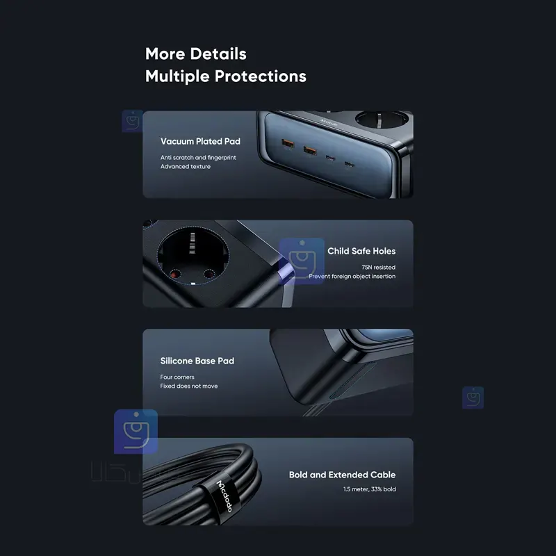 آداپتور و چندراهی شارژ 70 وات مک‌دودو CH-4610 | فارس کالا