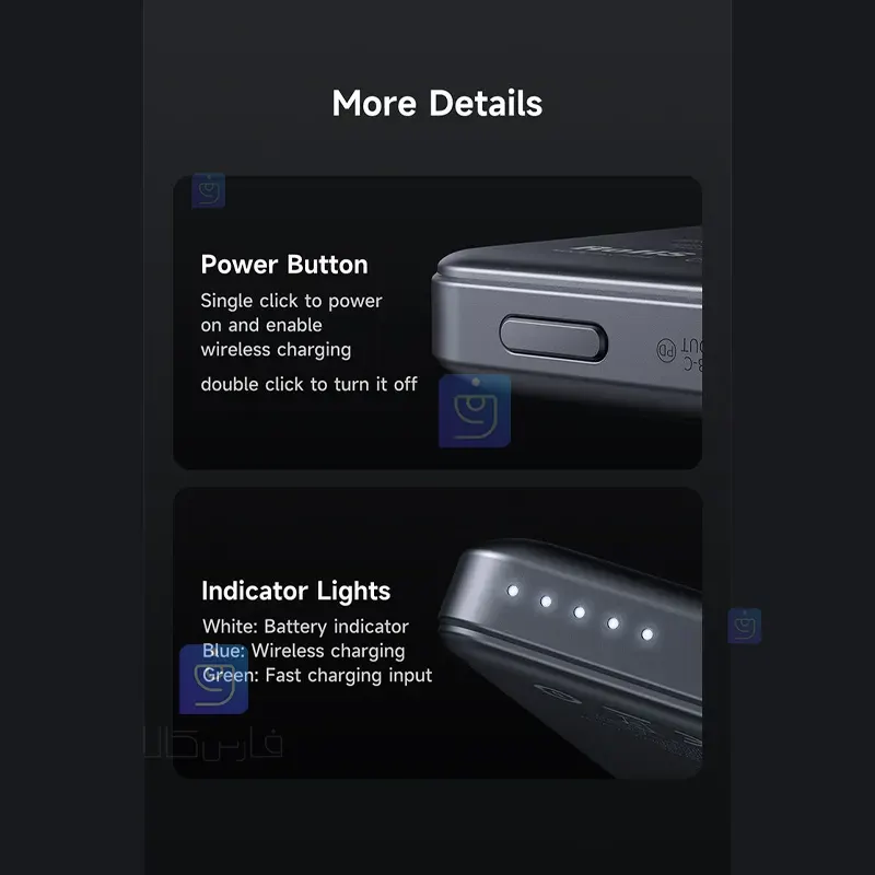 پاوربانک وایرلس 20 وات 5000mAh مک‌دودو MC-464 | فارس کالا
