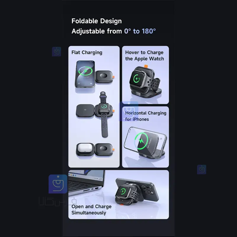 شارژر وایرلس تاشو 2 کاره مدل Mcdodo CH-2160 Mcdodo CH 2160 Folding Wireless Charger 1 10 شارژر وایرلس تاشو 2 کاره 15 وات مکدودو CH-2160 | فارس کالا
