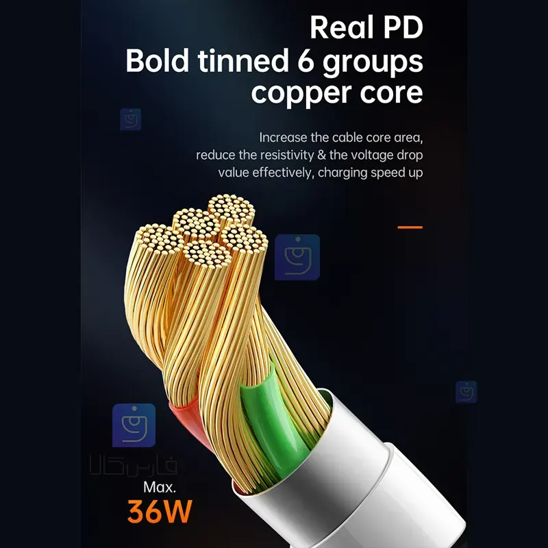 کابل شارژ سریع 36 وات تایپ سی به لایتنینگ مکدودو مدل MCDODO CA-7650 MCDODO CA 7650 Type C to Lightning Charging Cable 3 کابل شارژ تایپ سی به لایتنینگ 36W مکدودو CA-7650 | فارس کالا
