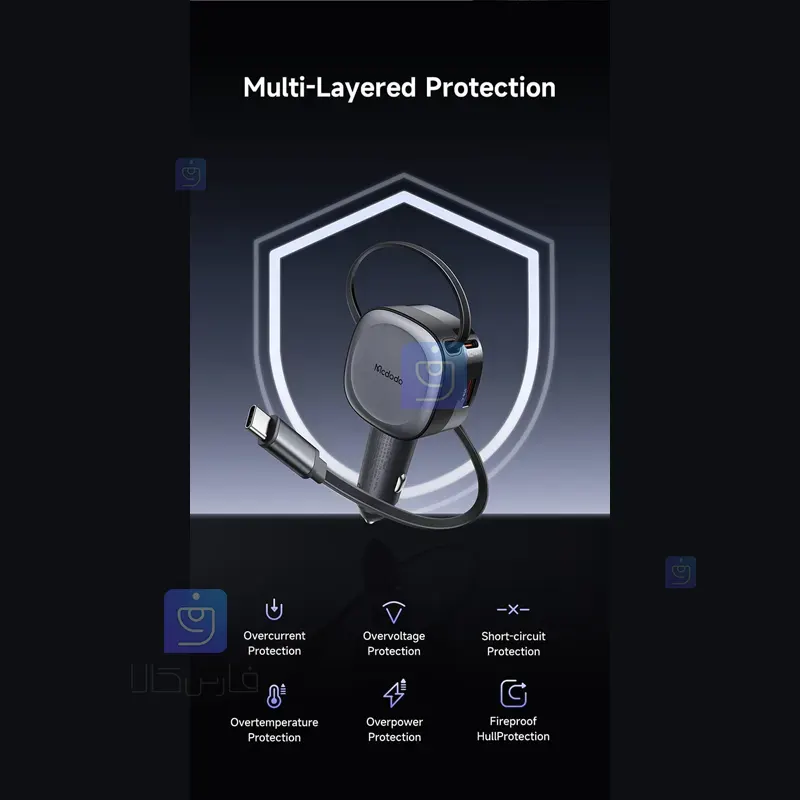 شارژر فندکی 75وات 3 پورت مکدودو مدل MCDODO CC-1560 MCDODO CC 1560 75W 3 Port Cigarette Lighter Charger 2 6 شارژر فندکی 75 وات مکدودو مدل MCDODO CC-1560 | فارس کالا