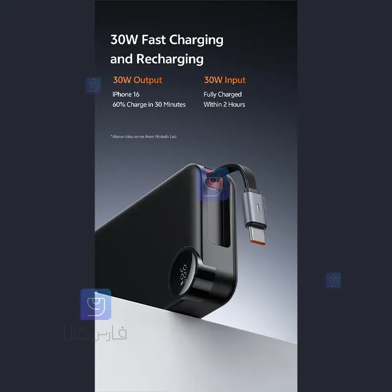 پاوربانک 30 وات 10000mAh مک‌دودو مدل MC-3870 | فارس کالا