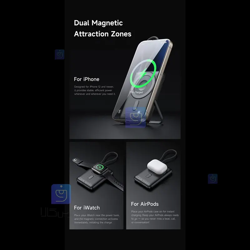 پاوربانک وایرلس مگ‌سیف 10000mAhمکدودو MC-6320 | فارس کالا