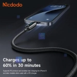 کابل شارژ سریع تایپ سی به لایتنینگ 36 وات مک‌دودو مدل MCDODO CA-0050