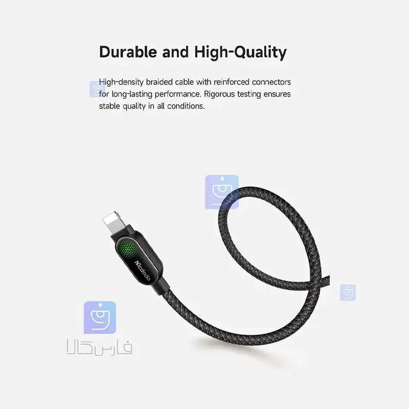 کابل شارژ سریع USB به لایتنینگ 3 آمپر مکدودو مدل MCDODO CA-4510 MCDODO CA 4510 USB to Lightning Fast Charging Cable 1 1 کابل شارژ USB به لایتنینگ 3 آمپر مکدودو CA-4510 | فارس کالا