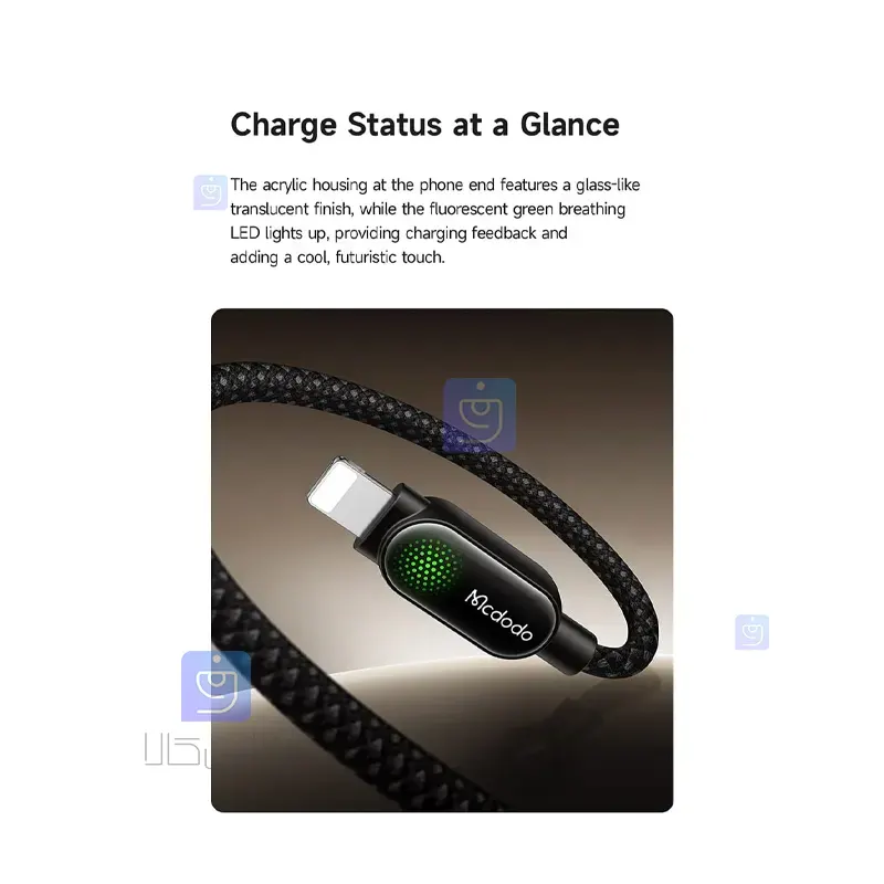 کابل شارژ سریع USB به لایتنینگ 3 آمپر مکدودو مدل MCDODO CA-4510 MCDODO CA 4510 USB to Lightning Fast Charging Cable 1 3 کابل شارژ USB به لایتنینگ 3 آمپر مکدودو CA-4510 | فارس کالا
