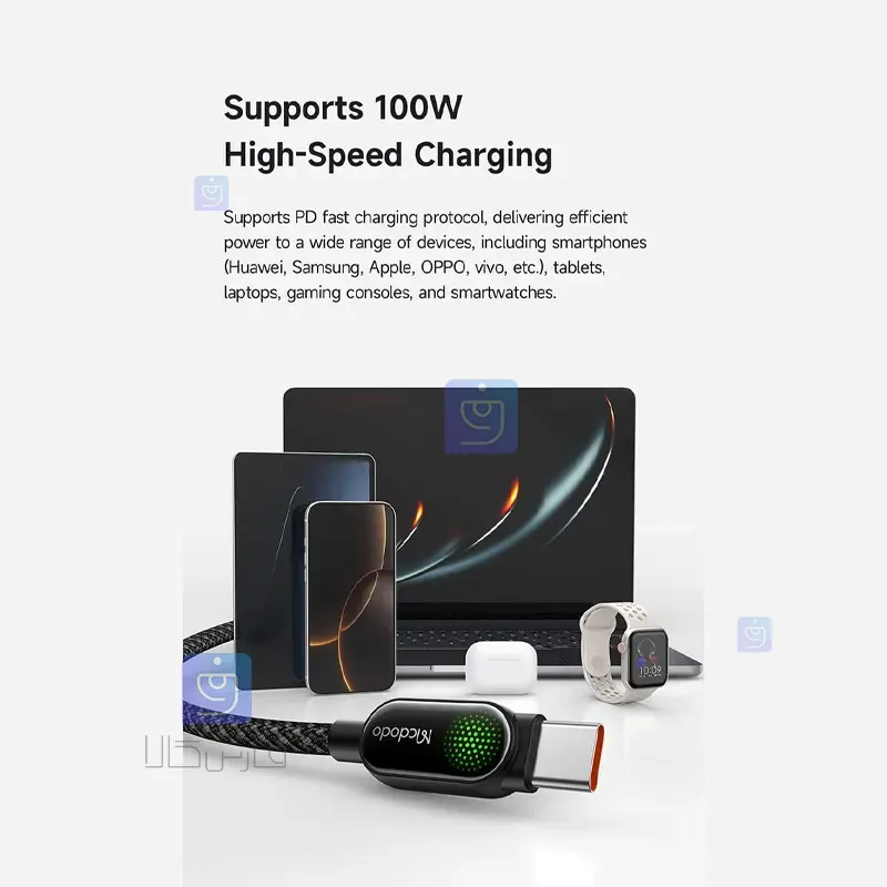 کابل شارژ تایپ سی به تایپ سی 100W مکدودو CA-5620 | فارس کالا
