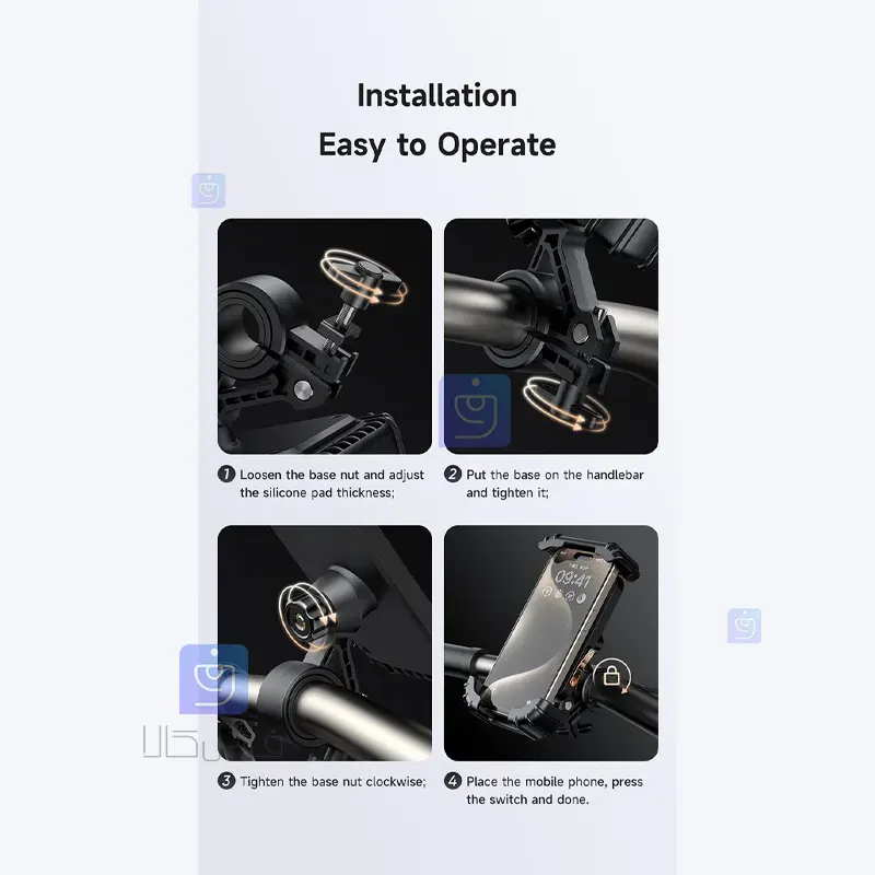 هولدر و پایه نگهدارنده موبایل مکدودو مدل MCDODO CM-5240 MCDODO CM 5240 Mobile Phone Holder and Stand 1 13 هولدر موبایل موتور و دوچرخه مکدودو CM-5240 | فارس کالا