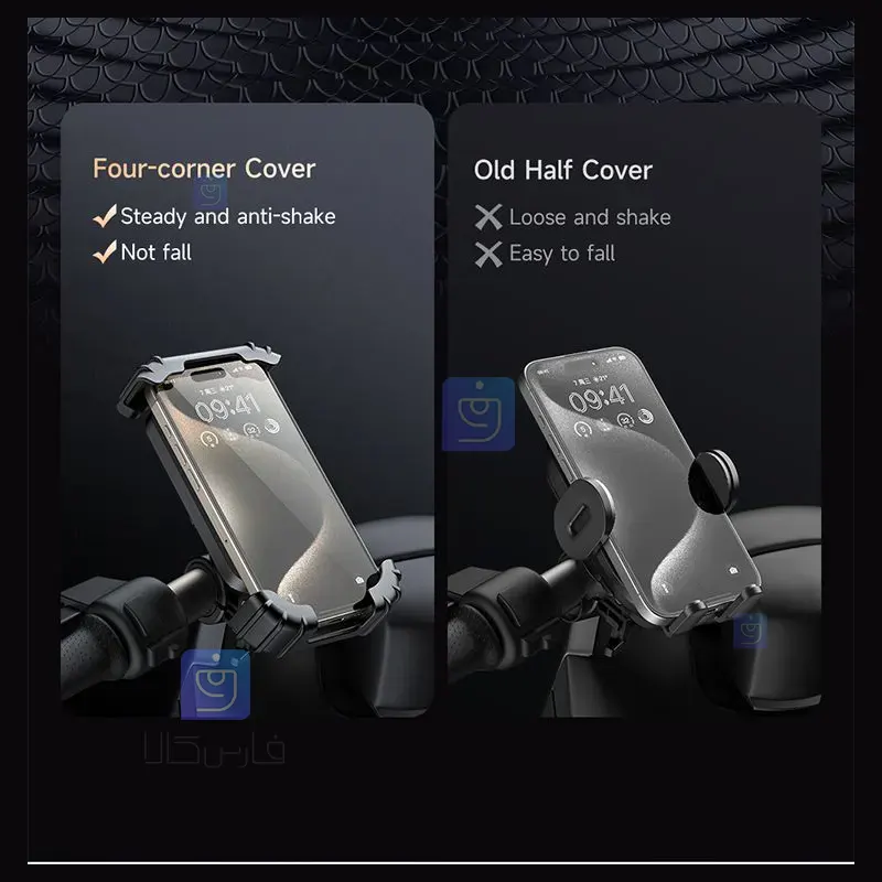 هولدر و پایه نگهدارنده موبایل مکدودو مدل MCDODO CM-5240 MCDODO CM 5240 Mobile Phone Holder and Stand 1 5 هولدر موبایل موتور و دوچرخه مکدودو CM-5240 | فارس کالا