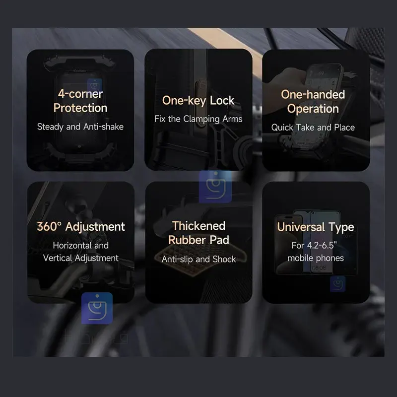 هولدر و پایه نگهدارنده موبایل مکدودو مدل MCDODO CM-5240 MCDODO CM 5240 Mobile Phone Holder and Stand 1 8 هولدر موبایل موتور و دوچرخه مکدودو CM-5240 | فارس کالا