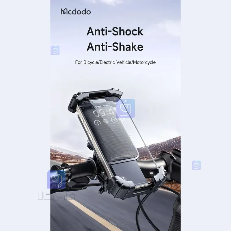 هولدر و پایه نگهدارنده موبایل مکدودو مدل MCDODO CM-5240 MCDODO CM 5240 Mobile Phone Holder and Stand 1 9 هولدر موبایل موتور و دوچرخه مکدودو CM-5240 | فارس کالا