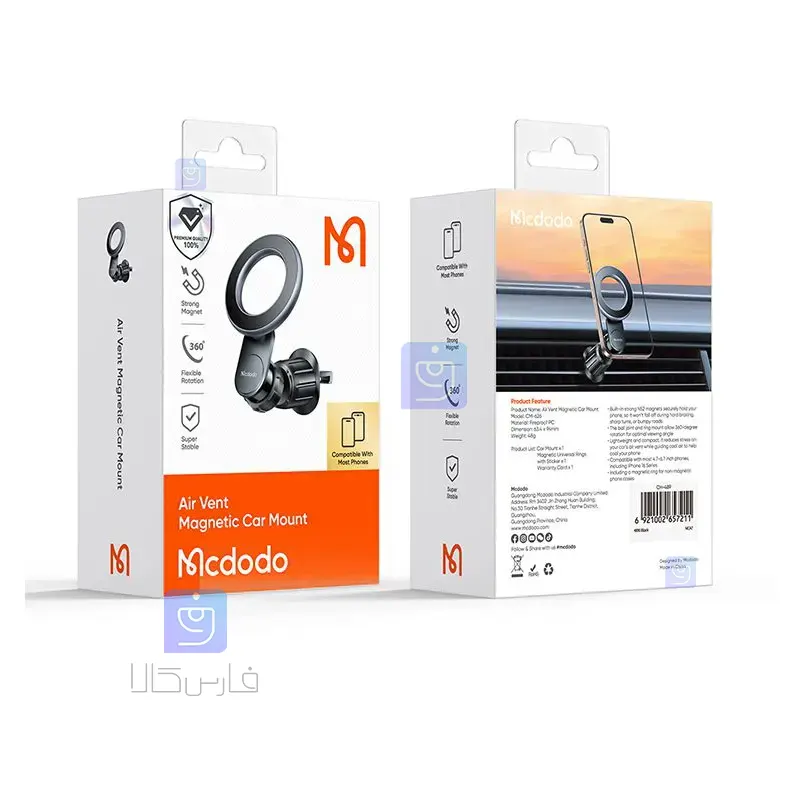 هولدر موبایل دریچه کولری خودرو مکدودو مدل MCDODO CM-6260 MCDODO CM 6260 Car Air Conditioner Vent Mobile Holder 5 هولدر موبایل دریچه کولری خودرو مکدودو CM-6260 | فارس کالا