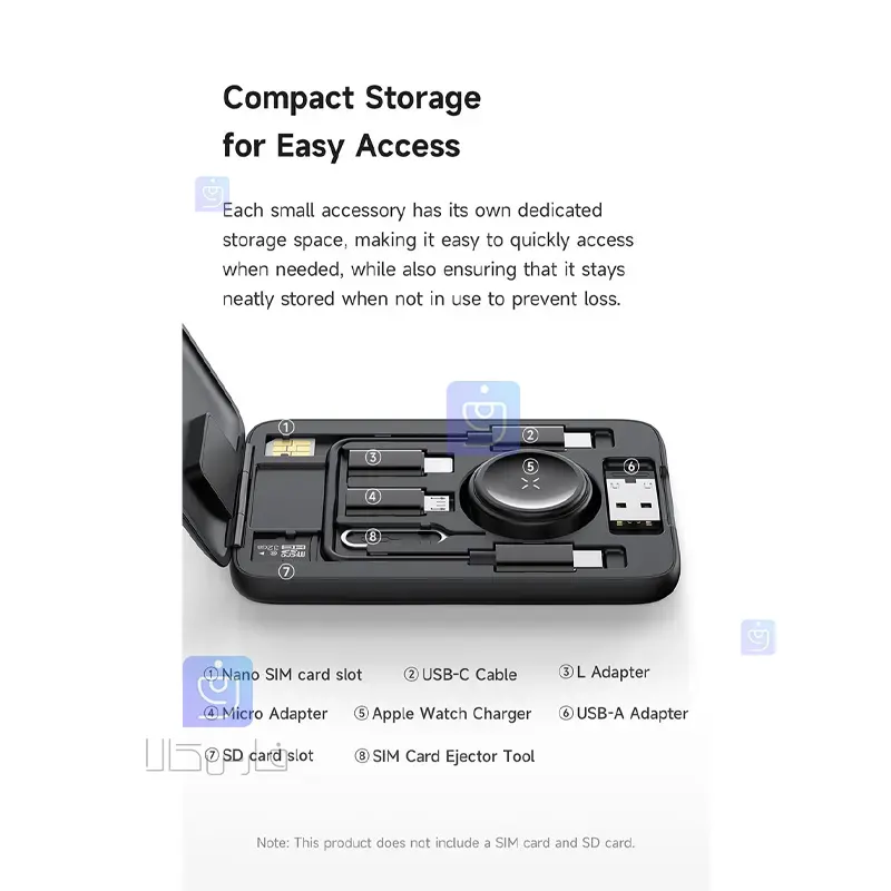 پکیج مسافرتی شارژر+ تبدیل+کابل شارژ چند کاره مکدودو مدل MCDODO CH-2440 Travel package charger converter charging cable MCDODO CH 2440 5 پکیج مسافرتی شارژر اپل واچ و کابل مکدودو CH-2440 | فارس کالا