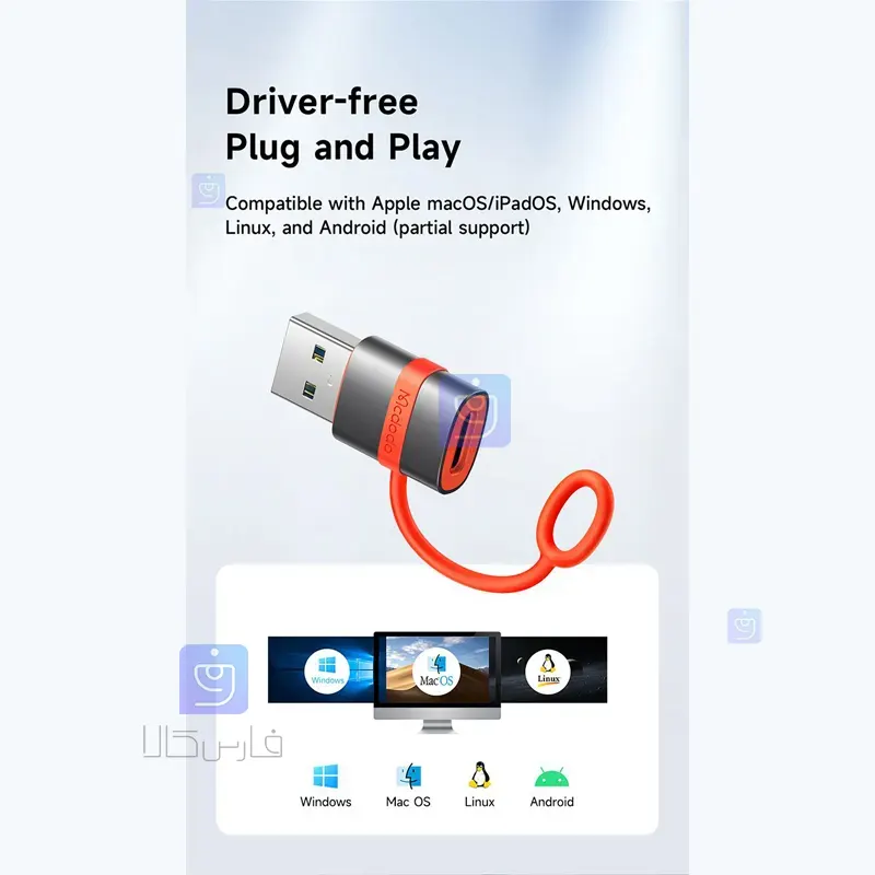 تبدیل تایپ سی به 3.0 USB-A مکدودو مدل MCDODO OT-3800 Type C to 3.0 USB A Converter MCDODO OT 3800 2 6 تبدیل USB-C به USB-A 3.0 مکدودو مدل OT-3800 | فارس کالا