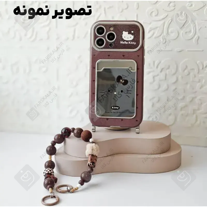 قاب جاکارتی دار آینه ای Hello kitty گوشی آیفون 13 همراه با بند آویز hello kitty electroplated mirror card holder phone case for iphone 13 5 قاب جاکارتی دار آینه ای Hello kitty گوشی آیفون 13 همراه با بند آویز