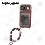 قاب جاکارتی دار آینه ای Hello kitty گوشی آیفون 16پرو مکس همراه با بند آویز